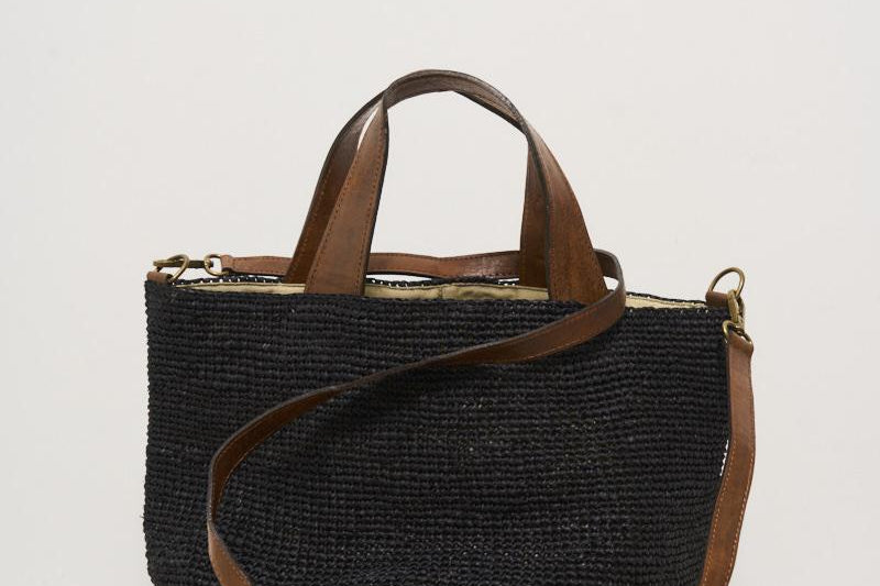 Borsa donna Mirozy in rafia nera MIROZY BLACK IBELIV 