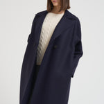 Cappotto donna doppiopetto blu AC1487 MLK358 HARRIS WHARF LONDON 