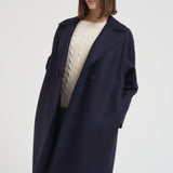 Cappotto donna doppiopetto blu AC1487 MLK358 HARRIS WHARF LONDON 
