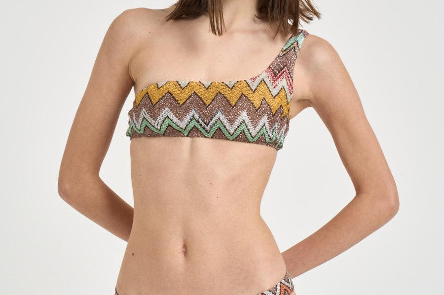 Bikini donna monospalla zig zag multicolor MC23SP02 BR014KSM9YK MISSONI 