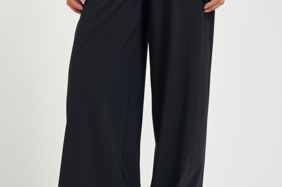 Pantalone donna gamba larga nero 26854 10BLACK RRD 