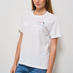 T-shirt donna girocollo bianca EMILIE 03994H MC2 SAINT BARTH 