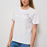 T-shirt donna girocollo bianca EMILIE 03994H MC2 SAINT BARTH 