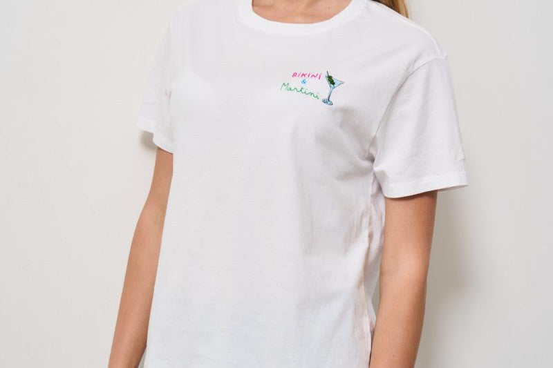 T-shirt donna girocollo bianca EMILIE 03994H MC2 SAINT BARTH 