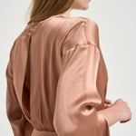 Abito donna mini satinato rosa antico Y6SM24 E34 SEMICOUTURE 