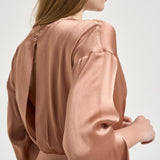 Abito donna mini satinato rosa antico Y6SM24 E34 SEMICOUTURE 