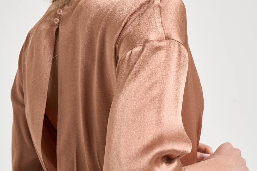 Abito donna mini satinato rosa antico Y6SM24 E34 SEMICOUTURE 