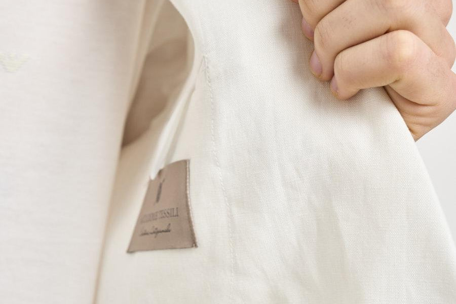 Abito uomo bianco in lino MERINI ABS707BIANCO ACCADEMIE TESSILI 