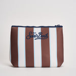 Pochette donna Aline a righe marrone e bianca ALINE 07718L MC2 SAINT BARTH 