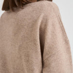 Maglia donna girocollo cammello KAIRA CHESTNUT ABSOLUT CASHMERE. 