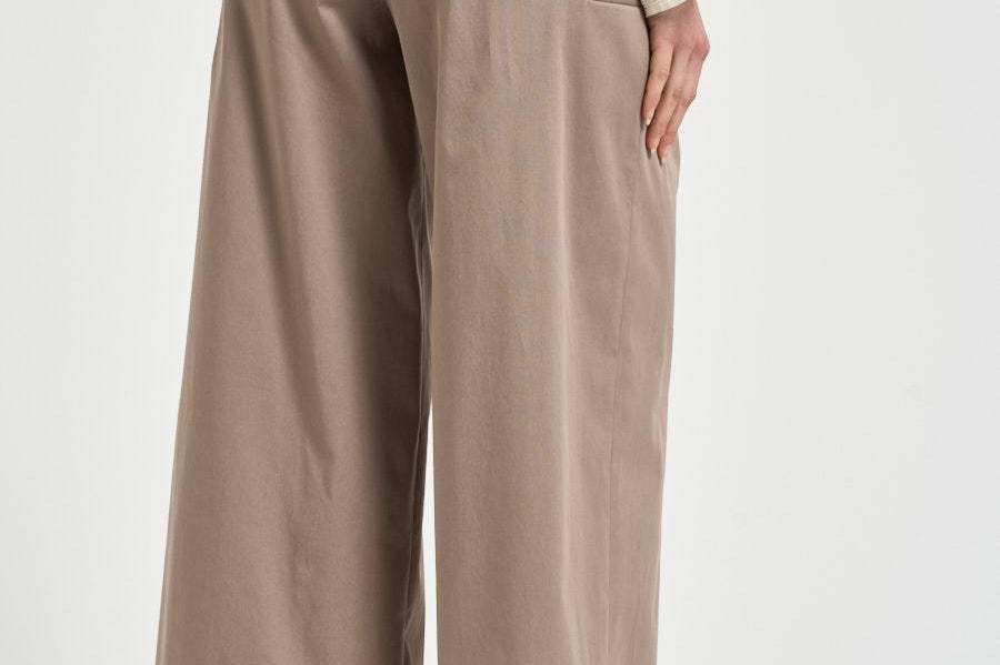 Pantalone donna palazzo sartoriale tortora A04638 01037149 PESERICO 