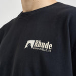 T-shirt uomo girocollo nera TT04012 6006BLACKWHITEYELLOW RHUDE 