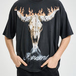 T-shirt uomo con stampa nera 100592 04STAINEDBLACK REPRESENT 