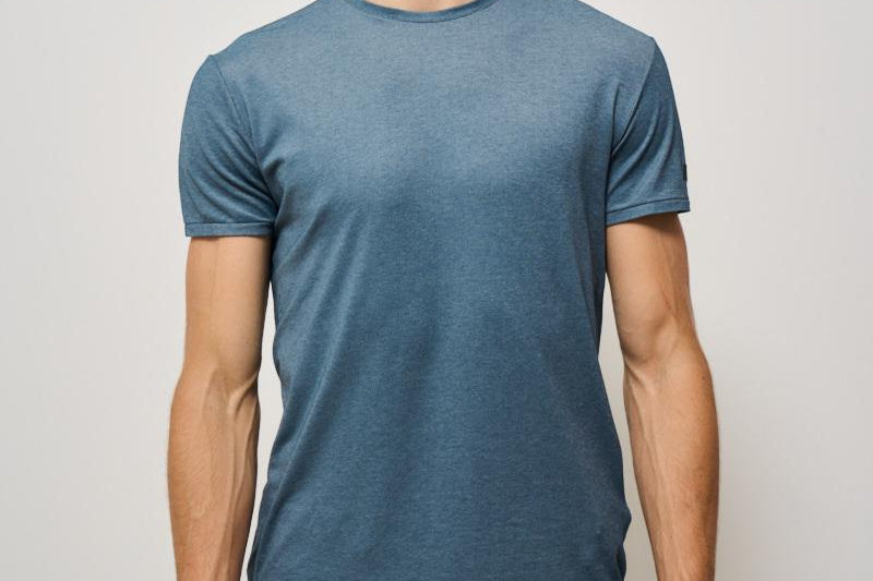 T-shirt uomo girocollo délavé blu 25221 60 RRD 