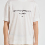 T-shirt con stampa logo effetto vintage bianca EM003466 AF10761U0003 EMPORIO ARMANI 