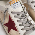 Sneakers uomo Super-Star bianca e bordeaux GMF00104 F00872615984 GOLDEN GOOSE 