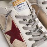 Sneakers uomo Super-Star bianca e bordeaux GMF00104 F00872615984 GOLDEN GOOSE 