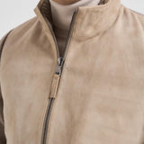 Giubbotto uomo in camoscio e tessuto beige FRANCIS KNIT 505 THE JACK LEATHERS 