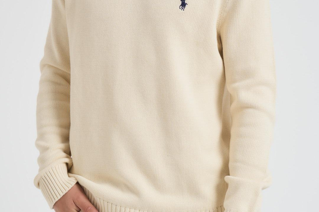 Maglia uomo in cotone panna 710810846 035 RALPH LAUREN 