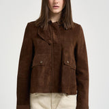 Giacca donna in suede marrone S1180 306 BAZAR DELUXE 