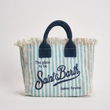Borsa donna Vanity Mini a righe celeste VANITYMINI 03449L MC2 SAINT BARTH 