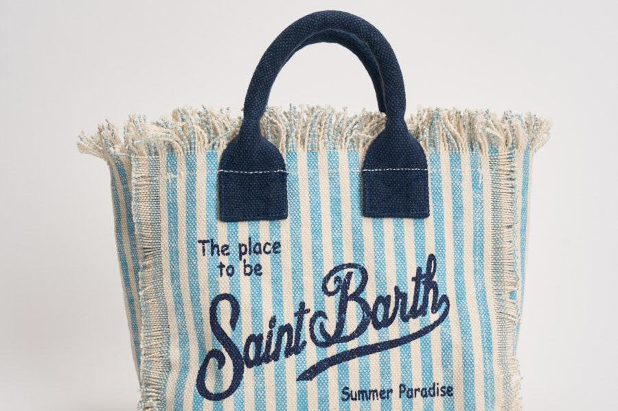 Borsa donna Vanity Mini a righe celeste VANITYMINI 03449L MC2 SAINT BARTH 