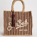 Borsa donna Colette in rafia a righe beige e moro COLETTERAFFIA 00406L MC2 SAINT BARTH 