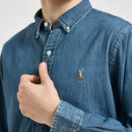 Camicia uomo in denim scuro 710548539 001 RALPH LAUREN 