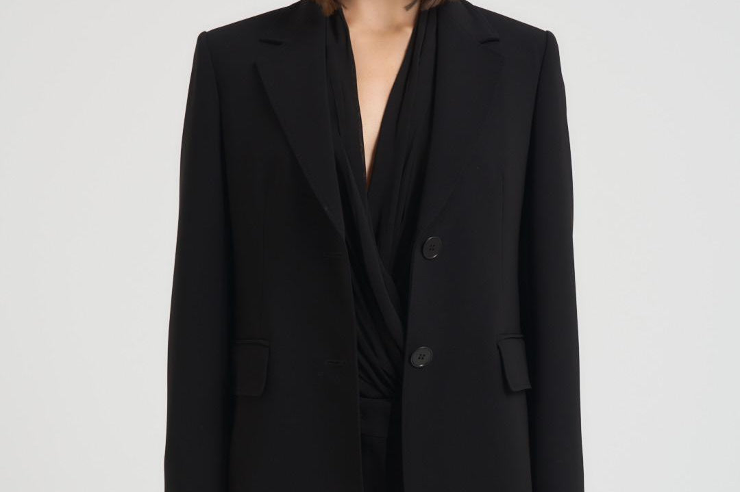 Blazer donna monopetto in cady nero LINZ 001 MAX MARA STUDIO 