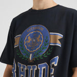 T-shirt uomo girocollo nera con stampa blu TT06012 VINTAGEBLACK0027 RHUDE 