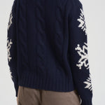 Maglia donna a trecce blu ADLER NORDIC61 MC2 SAINT BARTH 