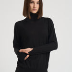Dolcevita donna in maglia fine nera A23 Y69 LIVIANA CONTI 