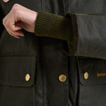 Giacca donna Beadnell Waxed verde scuro e rosa LWX1403 OL99 BARBOUR 