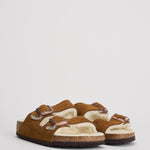 Sandalo arizona in shearling e camoscio donna 1001135 MINK BIRKENSTOCK 