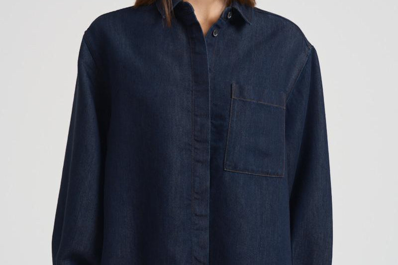 Camicia over in denim donna AZ01V86 BLU NINE IN THE MORNING 