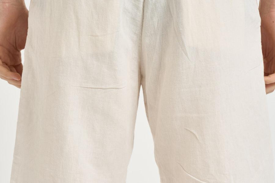 Bermuda uomo in lino panna 26P717 04 PERFECTION 