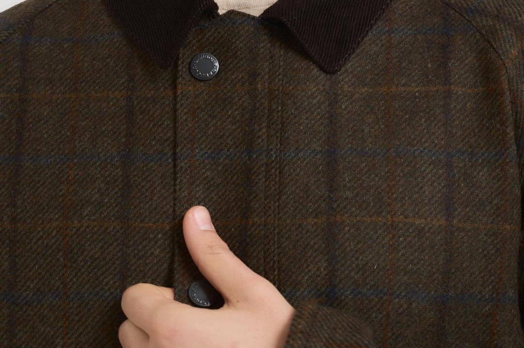 Giubbotto uomo Bedale in lana check marrone MWO0288 OL91 BARBOUR 