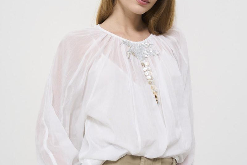 Camicia donna bianca Bohemian 13534 BIANCO0002 FORTE FORTE 