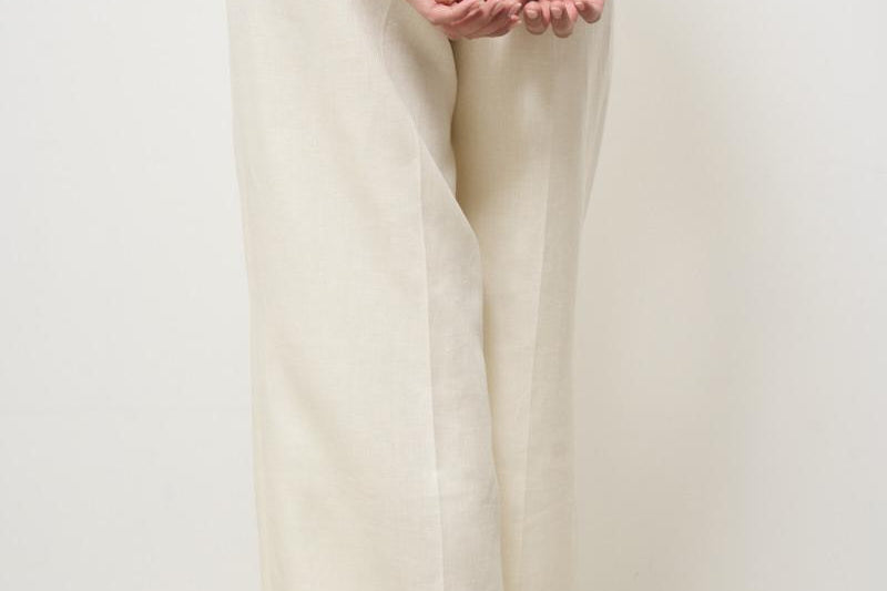 Pantalone donna a palazzo panna 8112 542501 L.B.M. 
