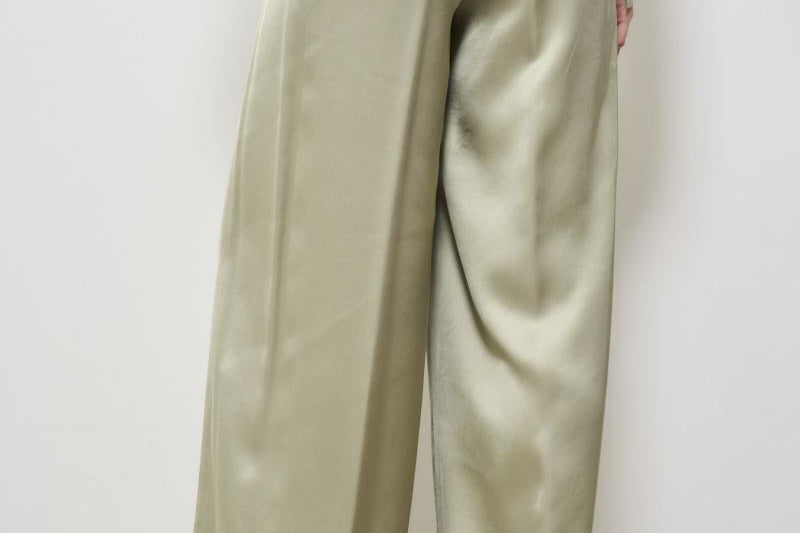 Pantaloni donna in raso salvia P04052 6638035 PESERICO 