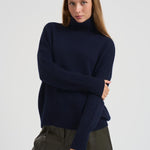 Dolcevita donna Heidi in cashmere blu 202113 NAVY LISA YANG 