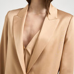 Blazer donna in raso crema dorato 14547 1012 FORTE FORTE 