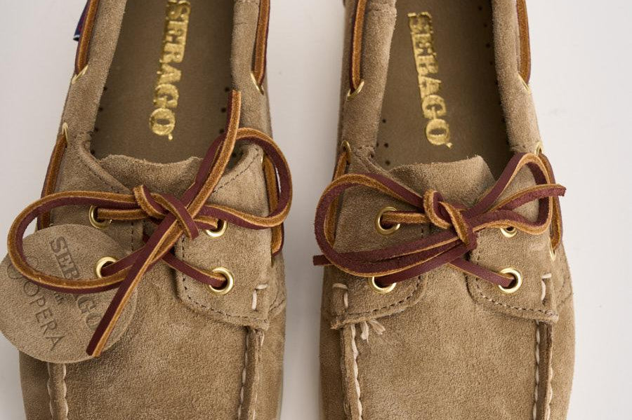 Mocassino donna Portland da barca in suede taupe 77131JW AF0 SEBAGO 