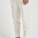 Pantalone uomo doppia pinces bianco BELLOD 300016120 BRIGLIA 