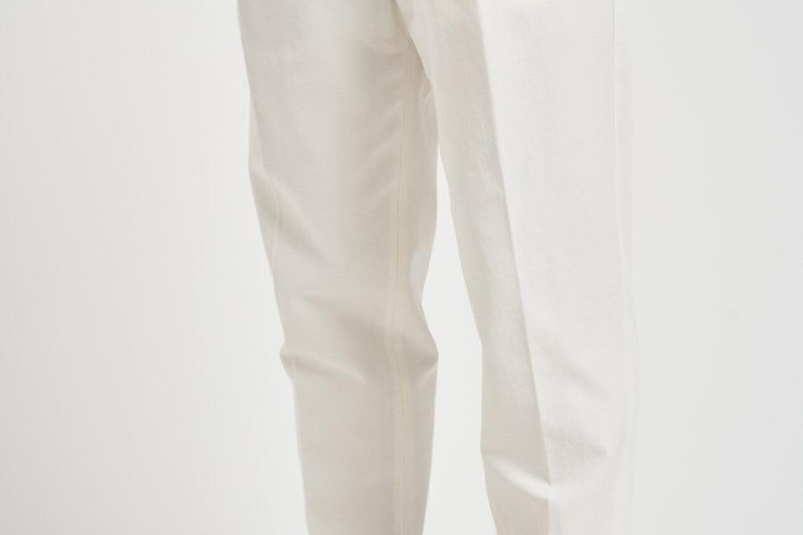 Pantalone uomo doppia pinces bianco BELLOD 300016120 BRIGLIA 