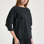 Blusa donna girocollo nera L6SK14 Y69 LIVIANA CONTI 