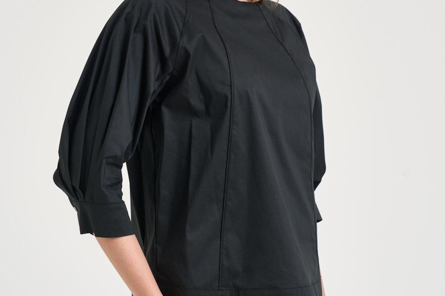 Blusa donna girocollo nera L6SK14 Y69 LIVIANA CONTI 