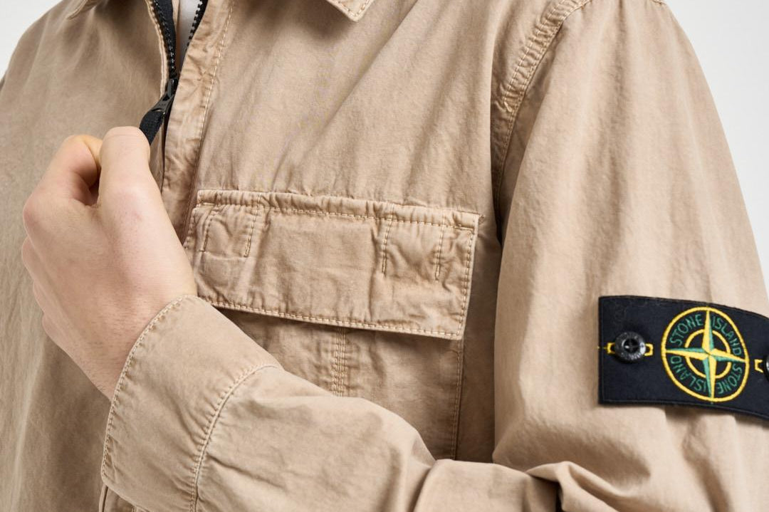 Camicia uomo 'old' effect beige 1200008 S00WNV019A STONE ISLAND 