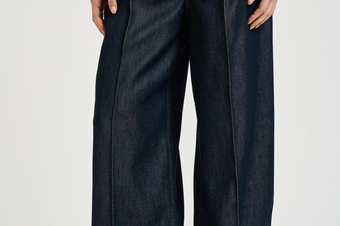 Pantalone donna a palazzo in denim scuro REMY DEN0626S IRO 