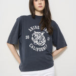 T-shirt donna nera avi tee collegiate leopard 10922 BLK5 ANINE BING 